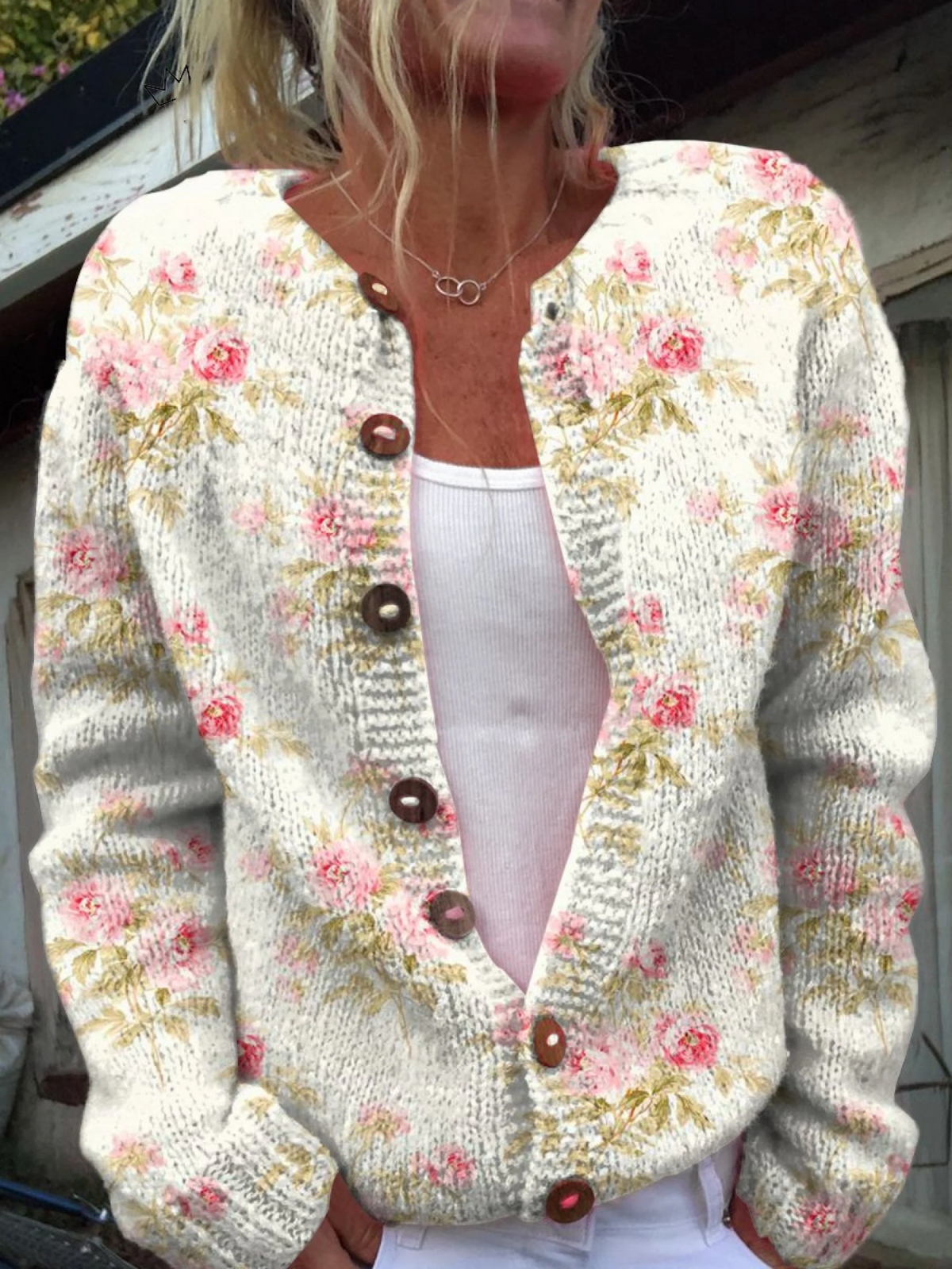Leighton - Vintage Floral Knit Cardigan