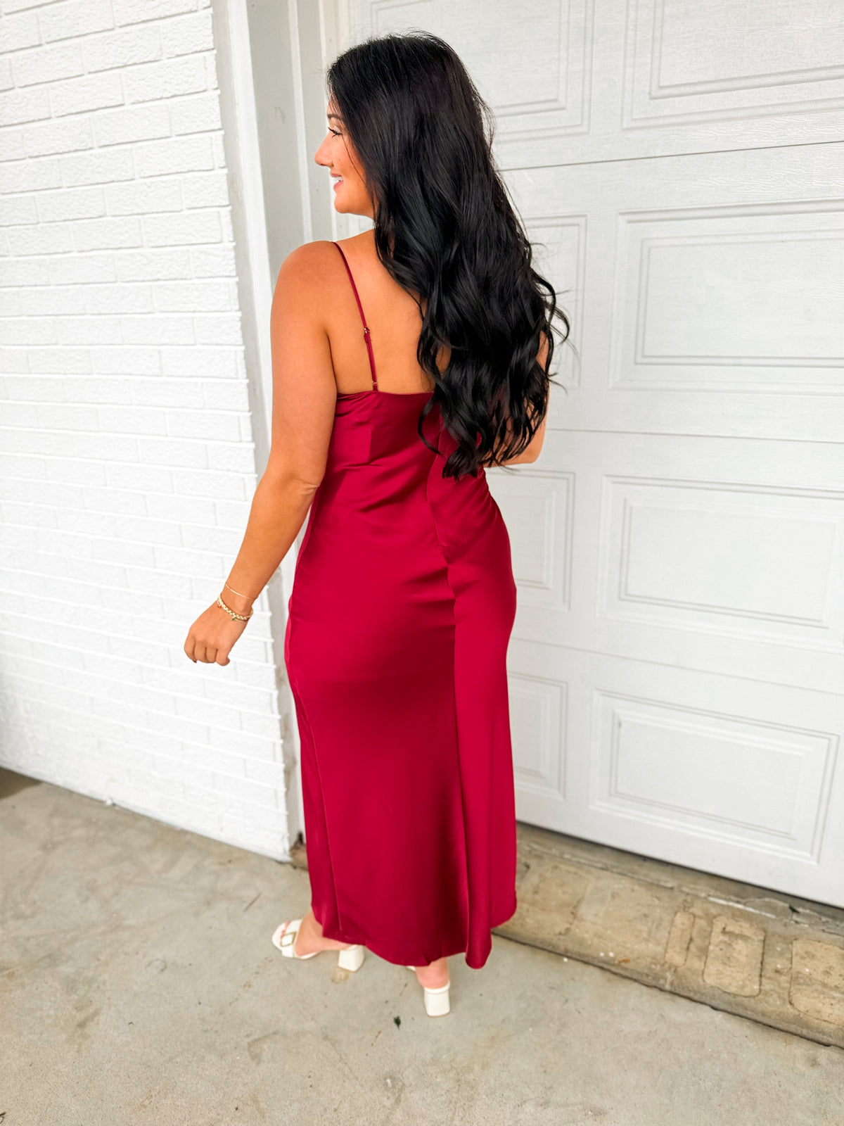 Satin Sweetheart Neck Slip Maxi Dress - Bossa Nova