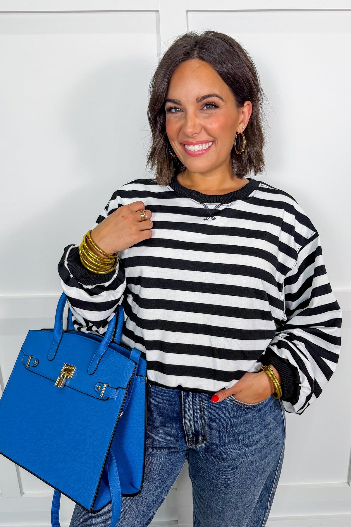 The Audrey Satchel Handbag in Blue