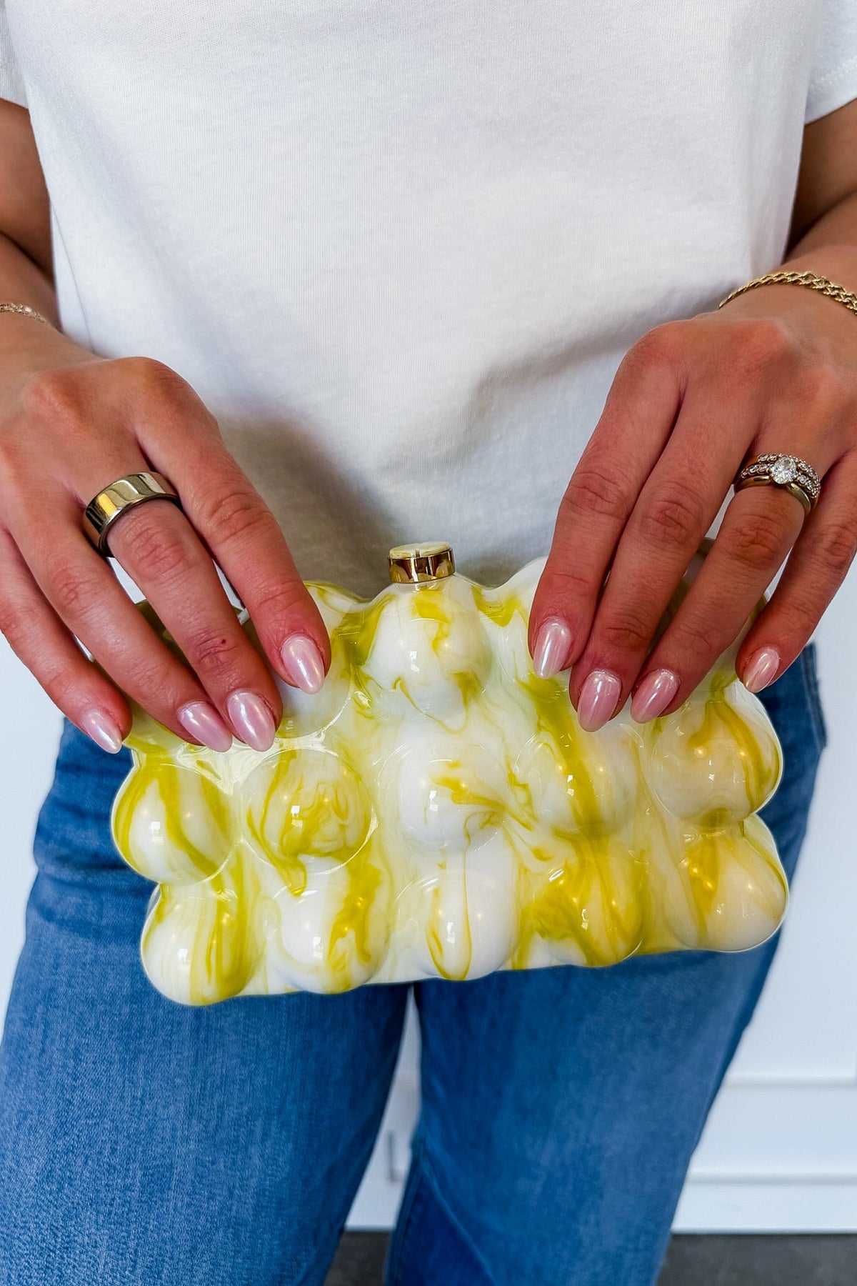 The Bella Bubble Clutch in Lime