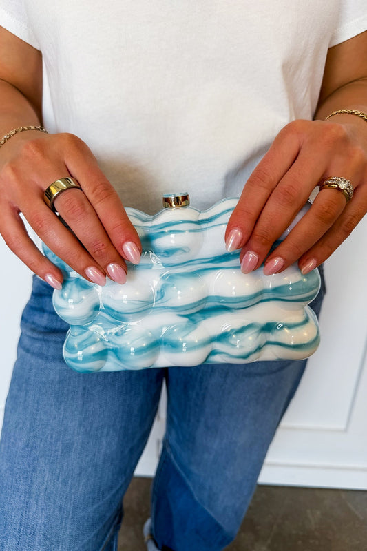 The Bella Bubble Clutch in Blue
