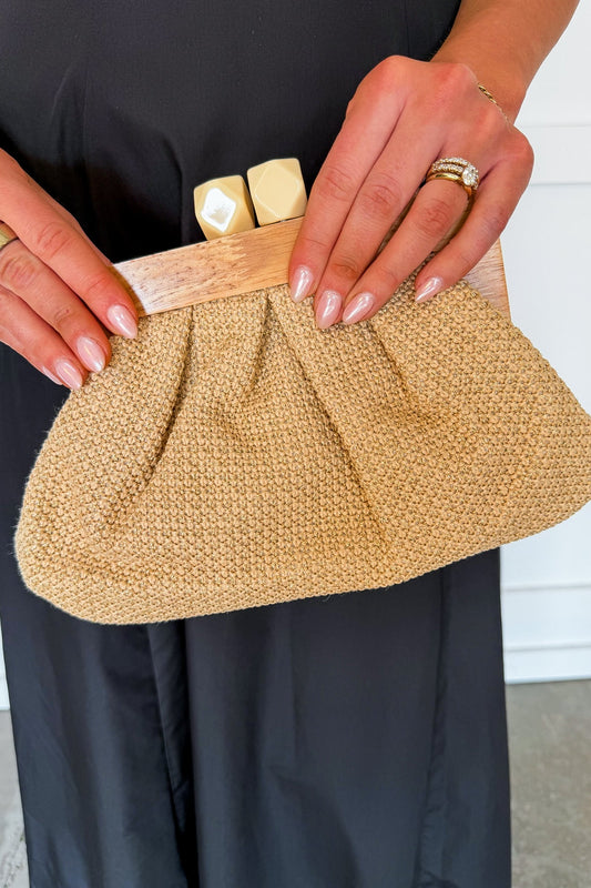 The Isla Natural Straw Convertible Clutch Crossbody
