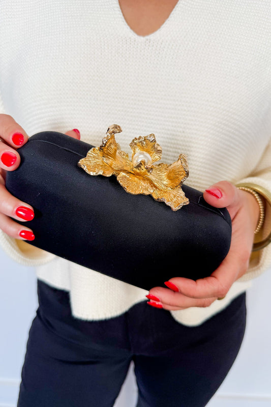 Golden Flutter Luxe Evening Clutch