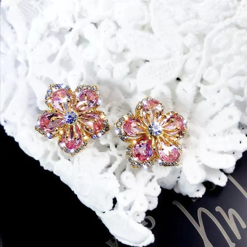 Earrings made of multicoloured zirconia in silver