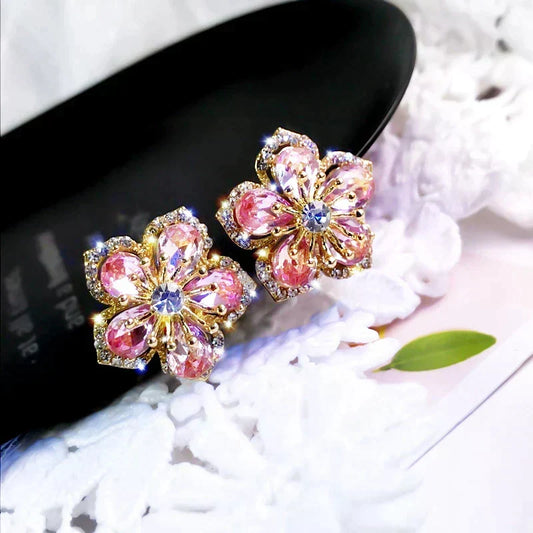 Earrings made of multicoloured zirconia in silver