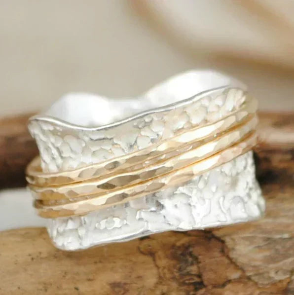 Vintage Spinner Ring made of Gold and Silver