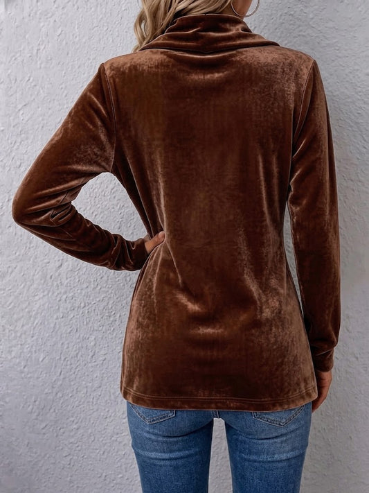 Holliwell | Women's Vintage Lapel Button-Accent Long Sleeve Open Front Jacket