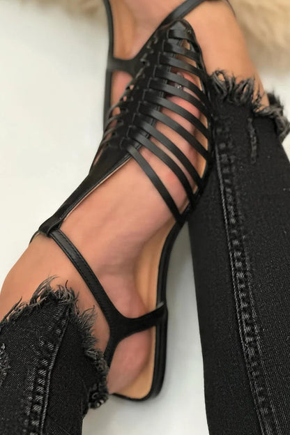 Rosy - Casual Essential Cut-Out T-Strap Sandals