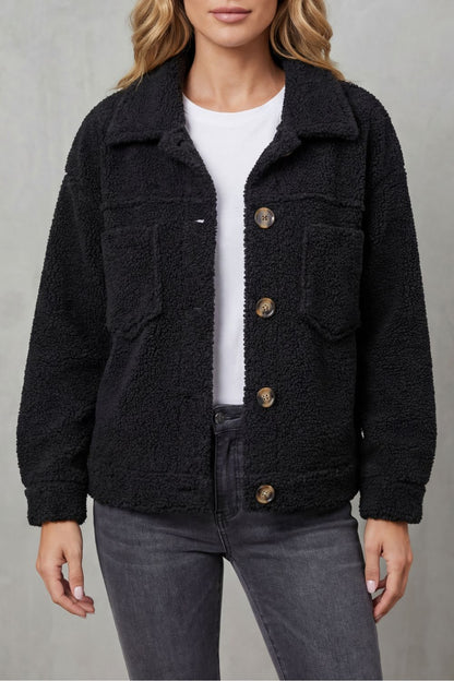 Floretta | Women's Textured Fleece Style Button-up Jacket