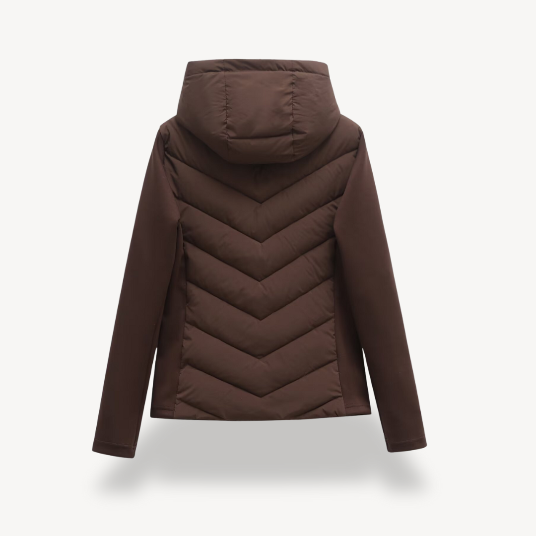 Nora | Women's Chevron Quilted Jacket with Hood