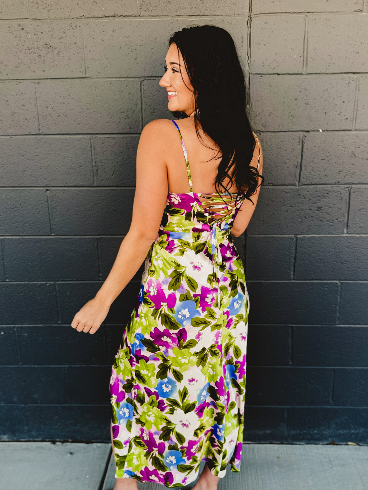 Morning Dew Cowl Neck Slit Maxi Dress - Violet Orchid