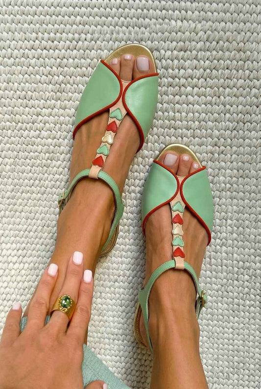 Elia - Low Peep-Toe Slingback Sandals