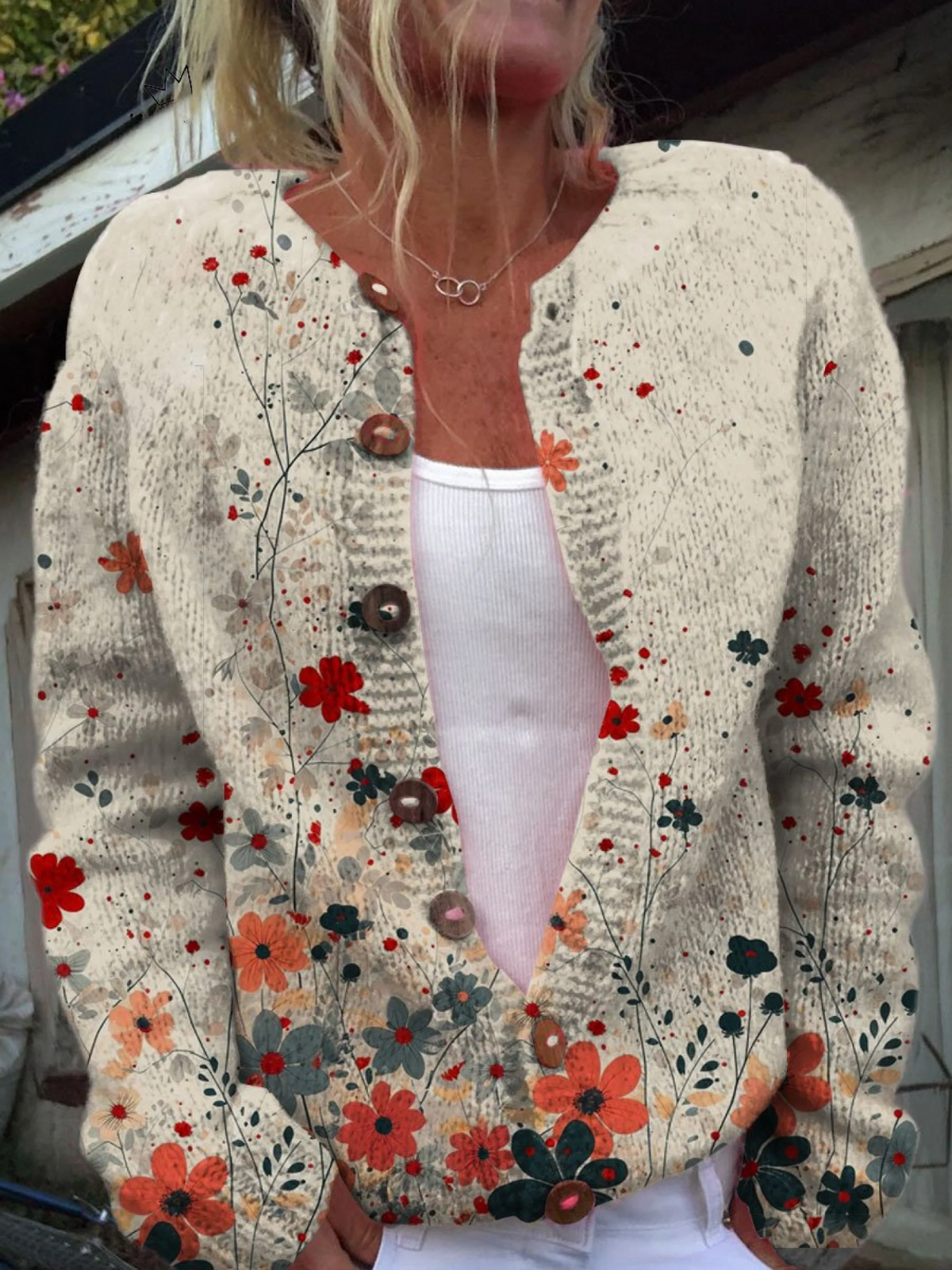 Lacey - Vintage Floral Knit Cardigan