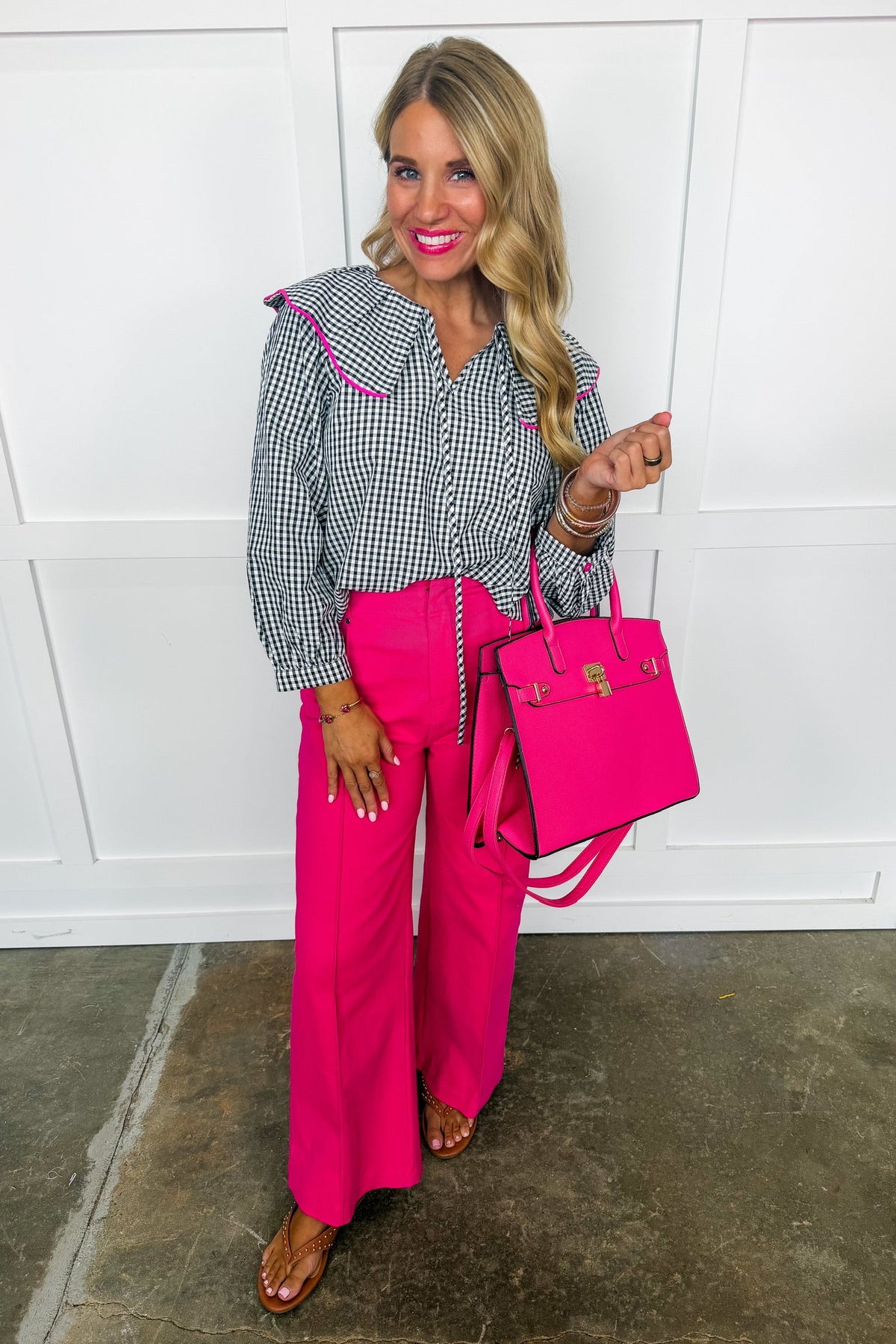 The Audrey Satchel Handbag in Fuchsia