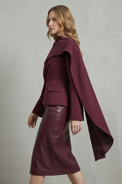 Avelina | Women's Draped Scarf-lapel Asymmetrical Blazer