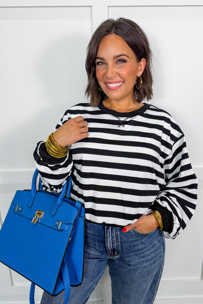 The Audrey Satchel Handbag in Blue