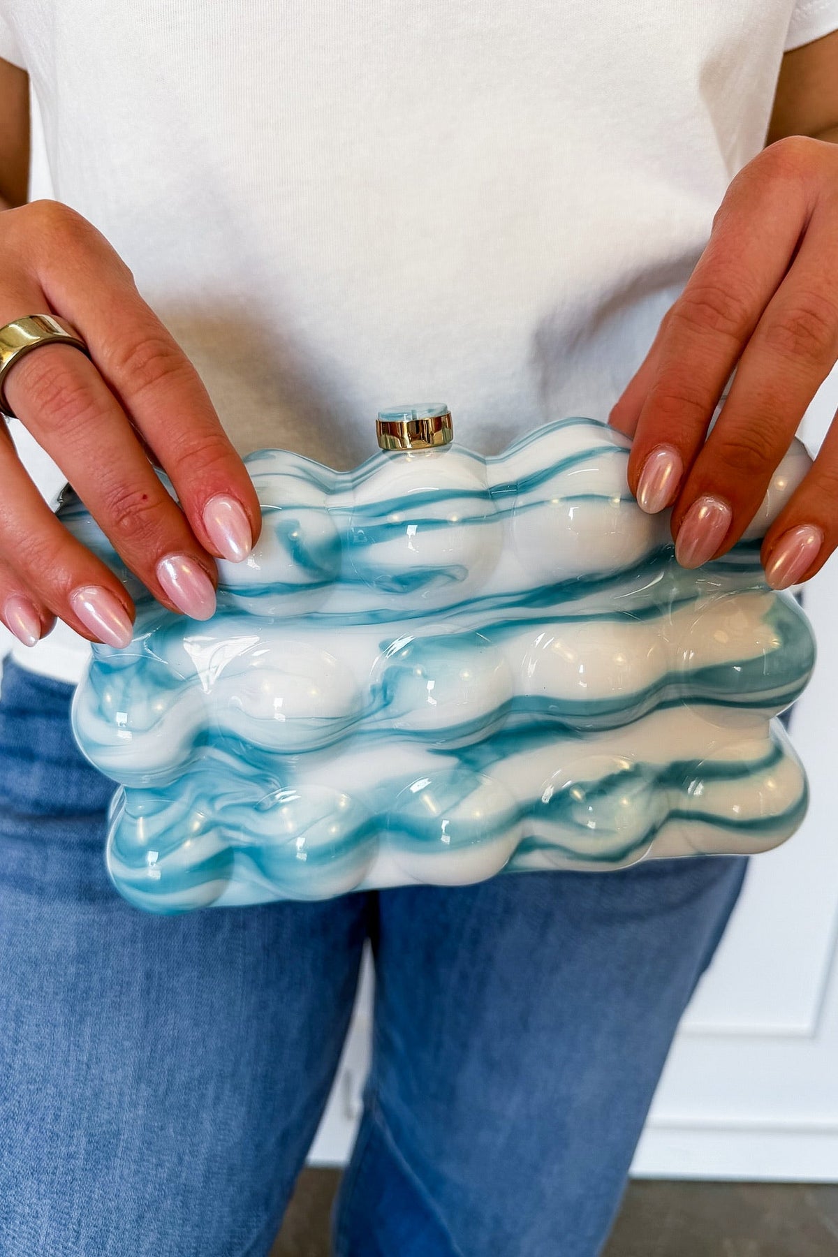 The Bella Bubble Clutch in Blue