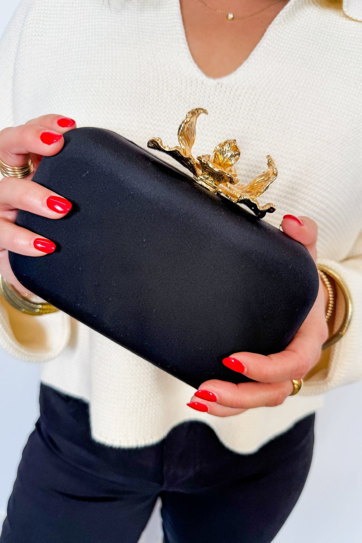 Golden Flutter Luxe Evening Clutch
