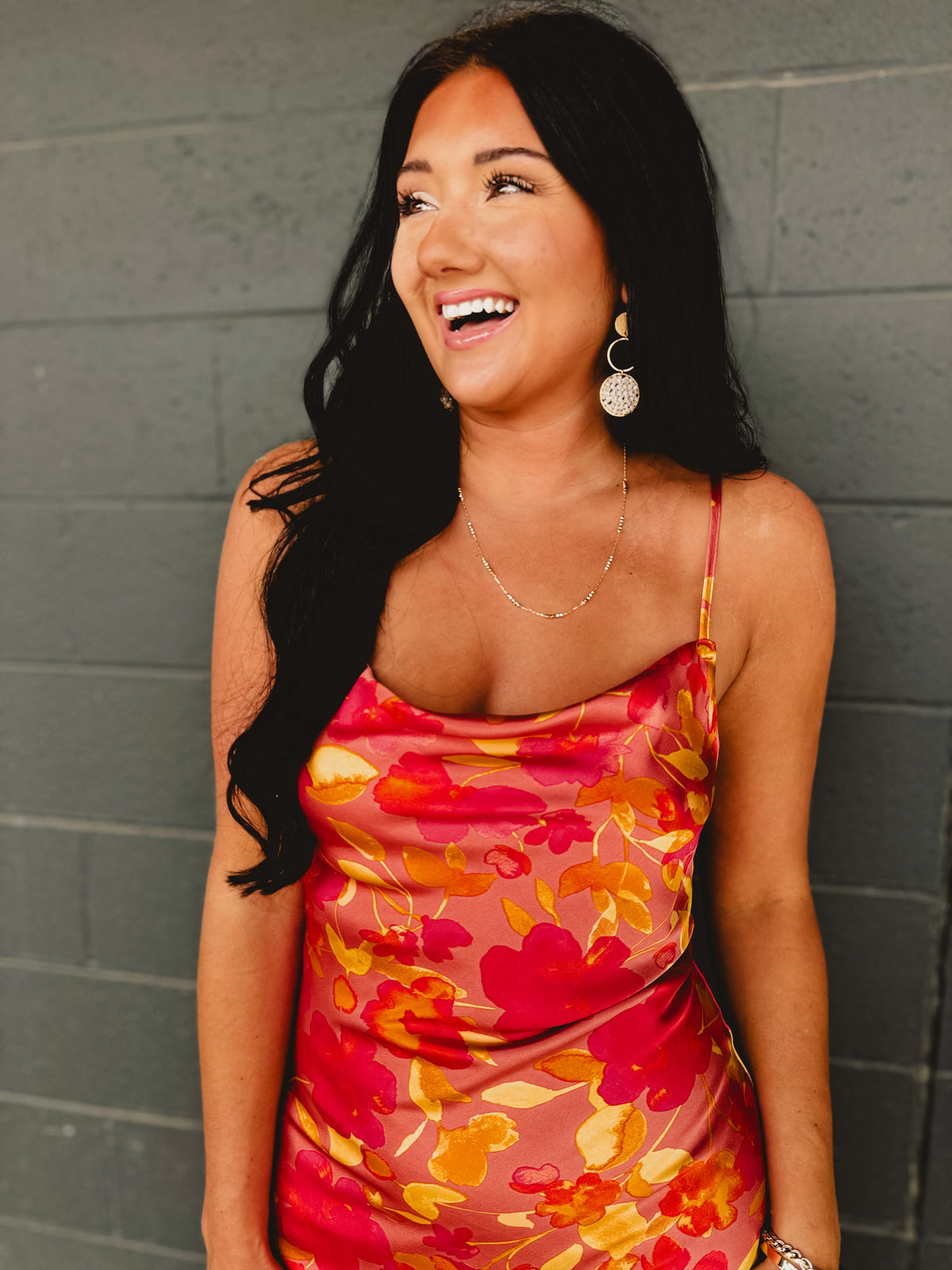 Sunset Petal Criss Cross Midi Dress - Sunset Garden