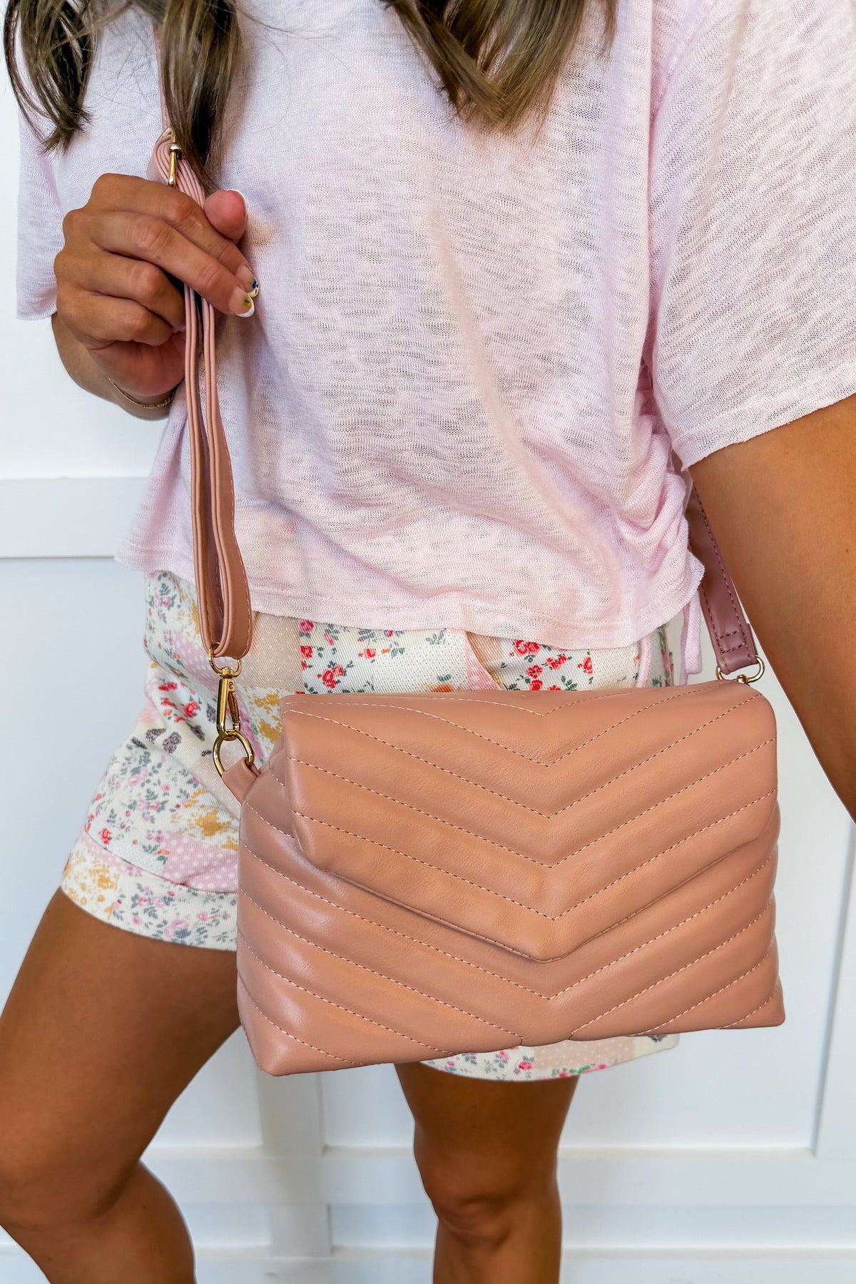 Pretty in Pink Quilted Crossbody