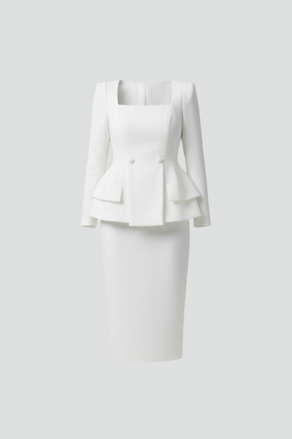 Kylie | Women’s Square Neck Blazer and Skirt Suit