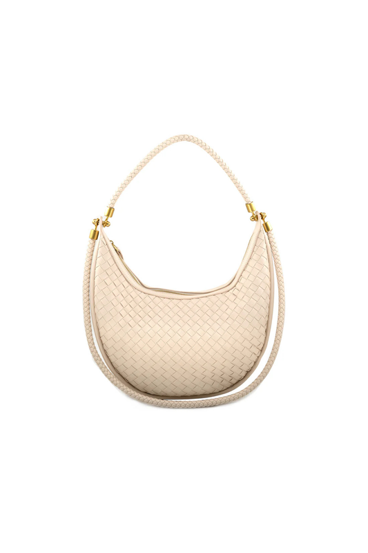 The Olivia Cream Woven Shoulder Bag