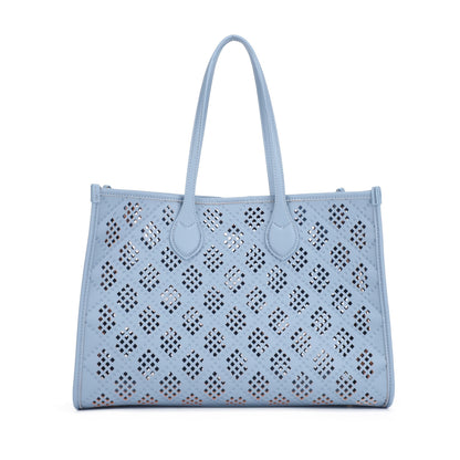 The Savannah Eyelet Tote Set in Blue