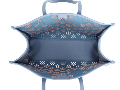 The Savannah Eyelet Tote Set in Blue