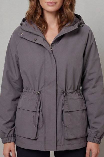 Ravelle | Women's Utility Style Drawstring Waterproof Jacket