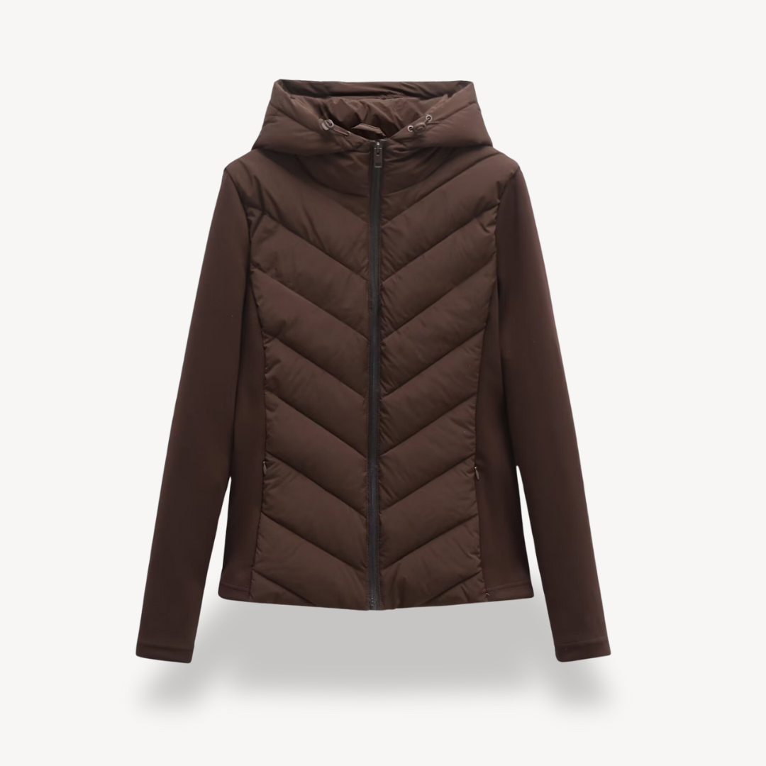 Nora | Women's Chevron Quilted Jacket with Hood