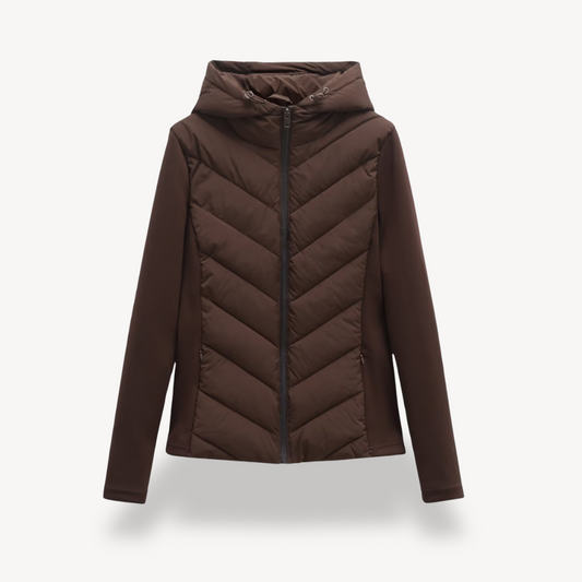 Nora | Women's Chevron Quilted Jacket with Hood