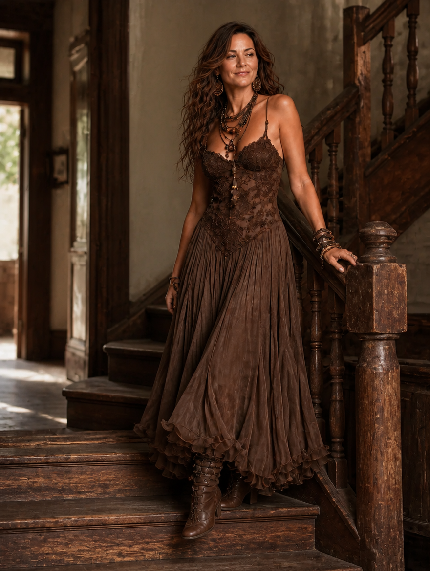 Olivia | Lace Corset Maxi Dress for Women