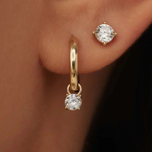 Hoop Earrings with Moonstone
