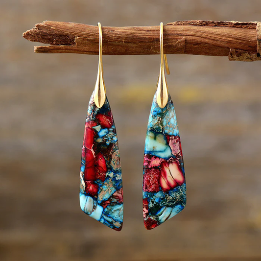 Vintage Earrings with Colourful Stones