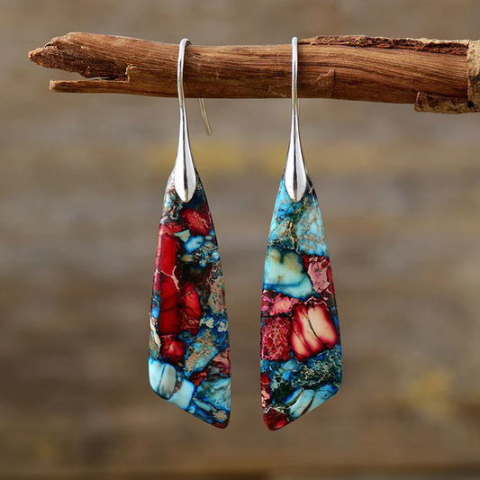 Vintage Earrings with Colourful Stones