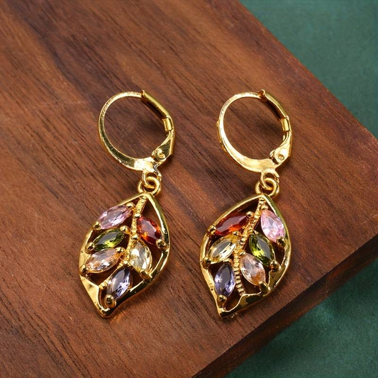 Vintage Goldblatt Earrings with Colour Zirconia