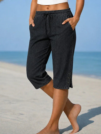 DELPHIA | CALF-LENGTH CAPRI PANTS