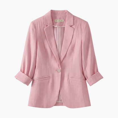 Rosamund | Women's Pink Blazer with 3/4 Sleeves