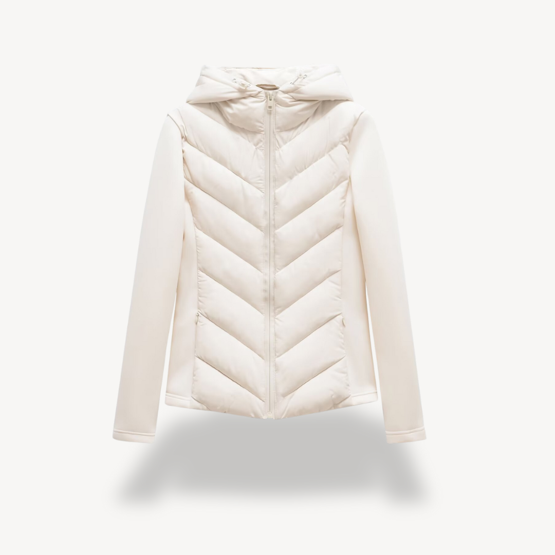 Nora | Women's Chevron Quilted Jacket with Hood
